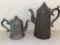 (2) P. Dunham signed pewter teapots, 11.5