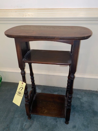 Early 1900s mahogany stand, 30" tall.