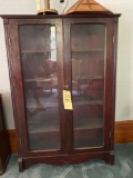 Old double glass-door bookcase, 55