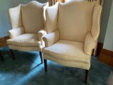 Pair Southwood N. Carolina upholstered fireside chairs