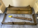 Brass Fireplace Piece, Fire Railing, Early Hinges