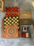 Chess and Checker Boards, Dart Board, Parker Bros Mahjongg