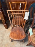 Plank Bottom Chairs with Cane Style Spindles
