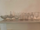 (8) Pcs. Old pattern glass.