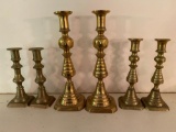 (3) Pairs Victorian antique candle holders.