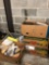 Boxes of miscellaneous tools and cleaning materials
