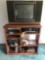 TV with stand and contents