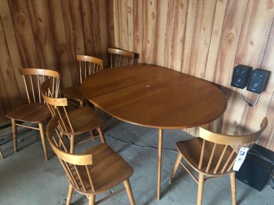 Wooden table with 6 chairs