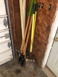 Shovels and post hole digger