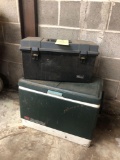 Toolbox and Coleman cooler