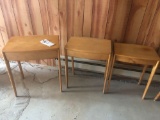 3 matching wooden end tables