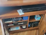 Jvc combo dvd/vcr player and contents of tv stand