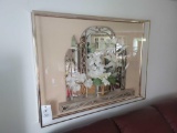 Glass floral shadow box, 4ft x 3ft