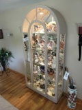 Modern one door curio cabinet, 83 x 45 inches tall, (contents not included)
