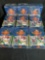 (9) Boxes 1992 Fleer football wax packs, (36) wax packs per box.