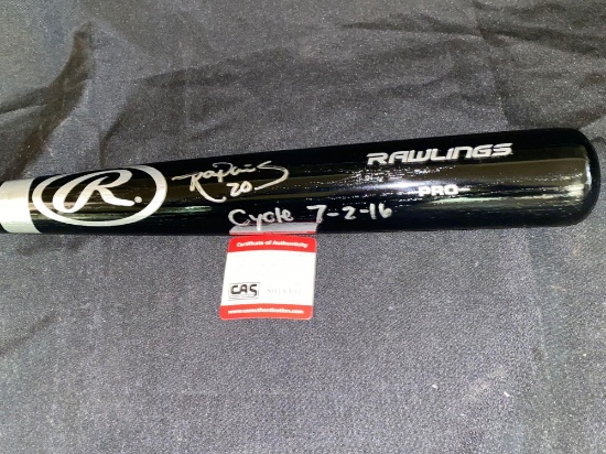 Signed Ray D? cycle 7/2/16 34" baseball bat w/ CAS #S018301 COA.