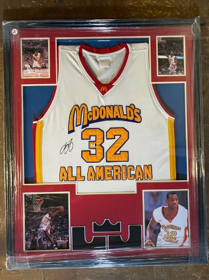 LeBron James autographed McDonald's All American jersey, 34 x 42 frame.