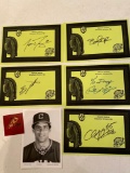 Chris Bando signed photo, (5) Akron Aeros autographed papers w/ Five Star COA's.