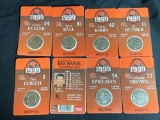 Complete set of (8) Giant Eagle Browns players collector coins.