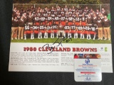 Brian Sipe signed 1980 Browns team 8 x 10 photo.