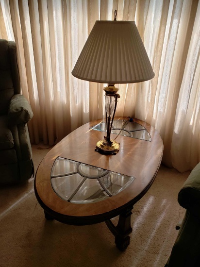 Coffee table with lamp