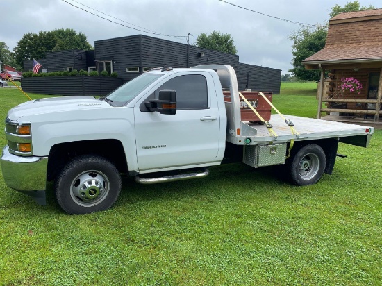 2018 Chevy 3500 HD, dually with like-new alum. stake bed 8-1/2 X 8 wide,