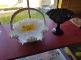 Fenton basket and candy dish