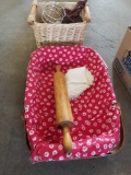 Baskets, rolling pin