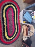 Rag rug, baskets, light