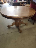 Oak clawfoot extension table
