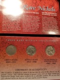 Set of 3 rare nickels