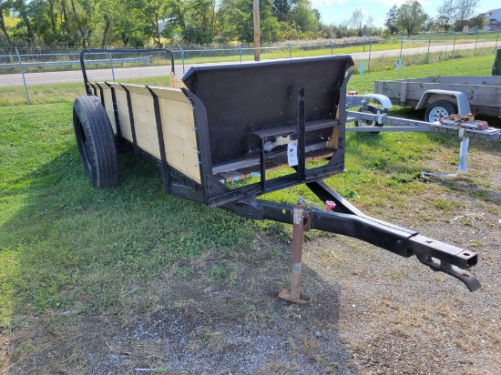 Manure spreader converted into trailer