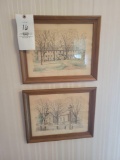 Charles Overly Set of 4 watercolors of Williamsburg Virginia