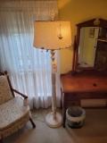 Early wood floor lamp painted