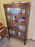 Globe 4 section stack bookcase, (contents not included)