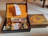 Jewelry box, costume jewelry, and metal dresser box