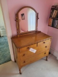 Maple 4 drawer dresser with mirror