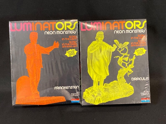 Monogram Luminators Neon Monsters Factory Sealed Frankenstein & Dracula