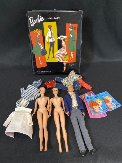 Vintage Barbie Dolls, Ken, Barbie, Case, Clothing