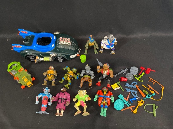 Vintage Teenage Mutant Ninja Turtles Action Figures, Vehicles, Weapons
