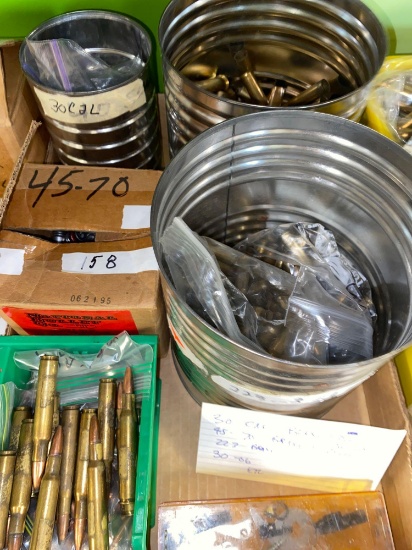 30 cal brass and bullets , 45-70 brass and bullets , 223 brass , 30-06 etc