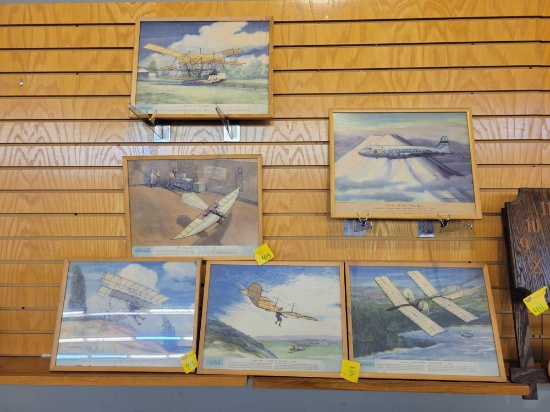 Thompson products aviation themed prints, 6 total