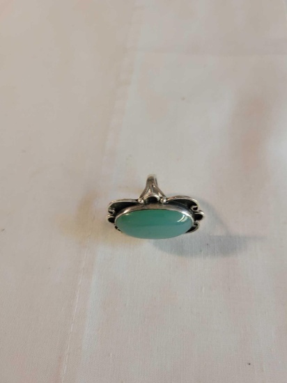 Unmarked sterling ring with turquoise