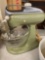 Kitchenaid and Vintage Stand green mixer with bowl