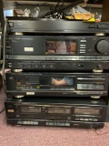 Fisher stereo system, turntable, receiver, CD player, cassette deck