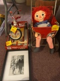 Small radio flyer sled, and bike, small vintage stroller like the one Kennedy?s daughter used