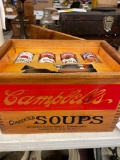 Campbell Soup wooden crate with Truck and Collector cans