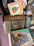 1895 Bible, sheet music, puzzle, hat etc.