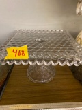 Fostoria square Glass cake plate