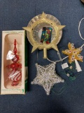 Vintage Christmas items tree toppers